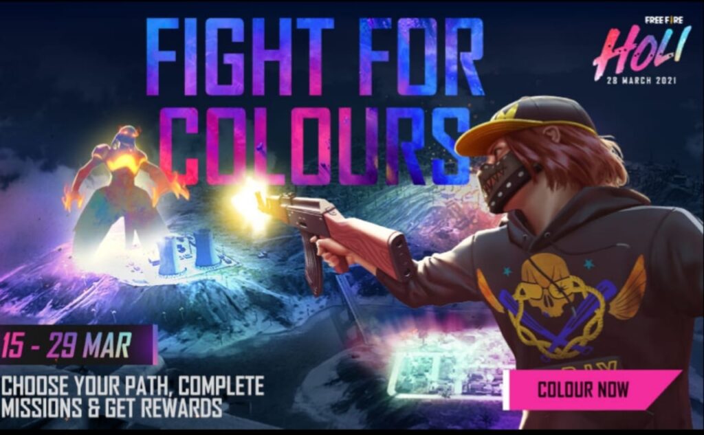 How to get Fight For Colours event in garena Free Fire: Runner bundle, Awakening Shard, gun crates ?