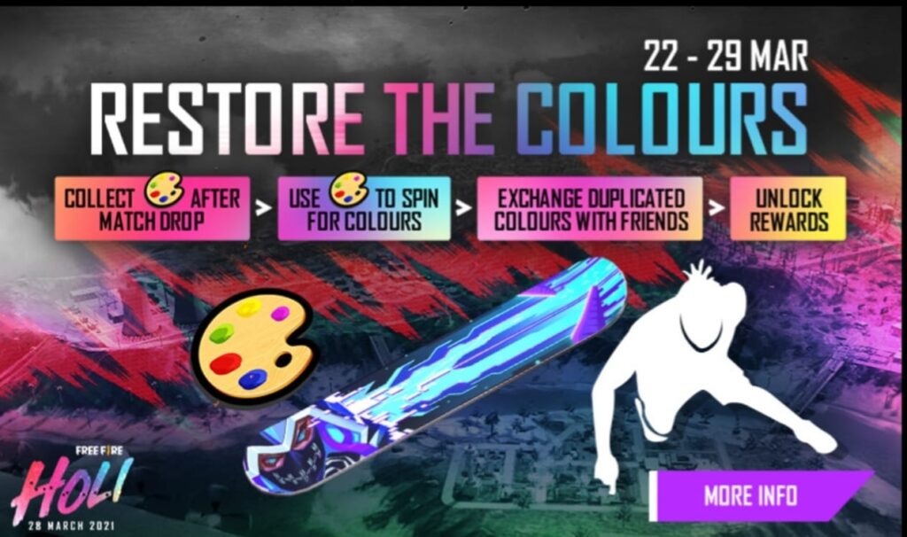 Free Fire 2021 Restore The Colours Holi event