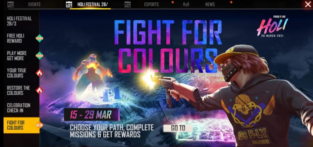 HOW TO GET FREE FIRE 28 MARCH ON HOLI EVENTS | Free fire holi link