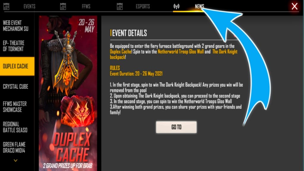 FREE FIRE NEW EVENT DUPLEX CACHE