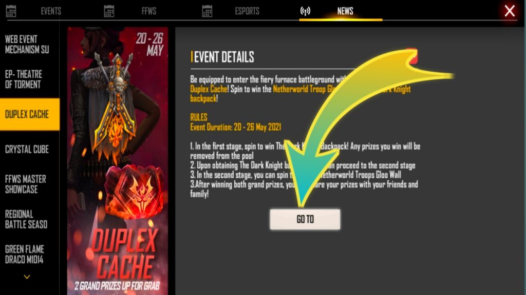 FREE FIRE NEW EVENT DUPLEX CACHE