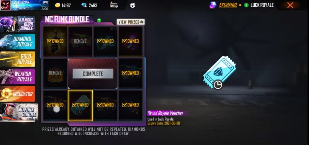 FREE FIRE NEW EVENT MC FUNK BUNDLE 2021