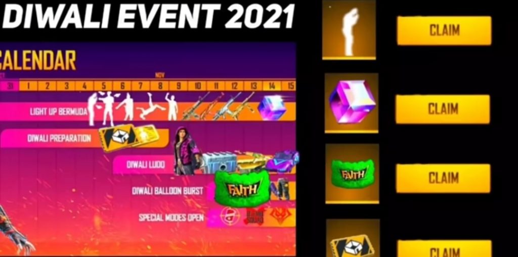 FREE FIRE DIWALI EVENT 2021