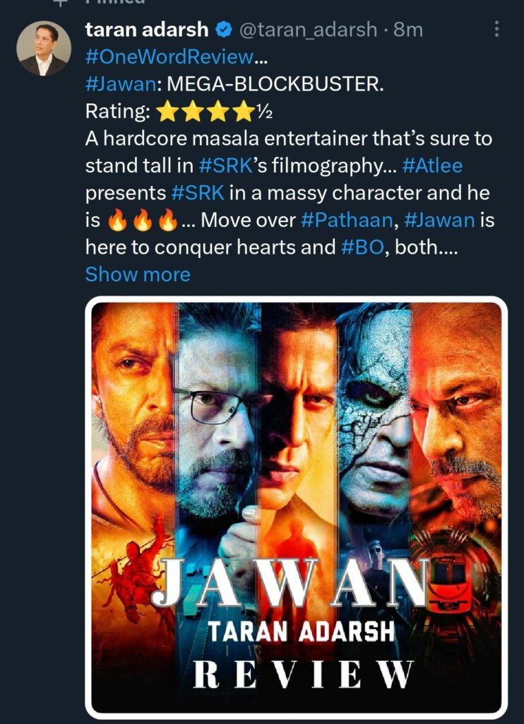 Shah Rukh Khan's JAWAN box office collection set a remarkable record with 350cr in 3 days, establishing him as the undisputed King of Bollywood.