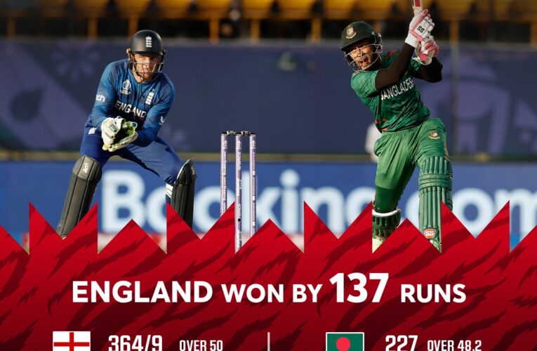 England’s Dominant Victory: Crushing Bangladesh in the Cricket World Cup 2023
