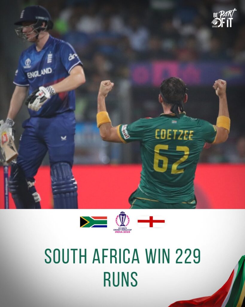 Thriller Clash South Africa vs England World Cup 2023 Showdown: Record-Breaking Dominance
