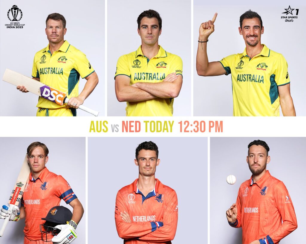 Australia vs Netherlands : cricket World Cup 2023 : Australia look for their third straight win or will the Netherlands spring another surprise at #CWC23